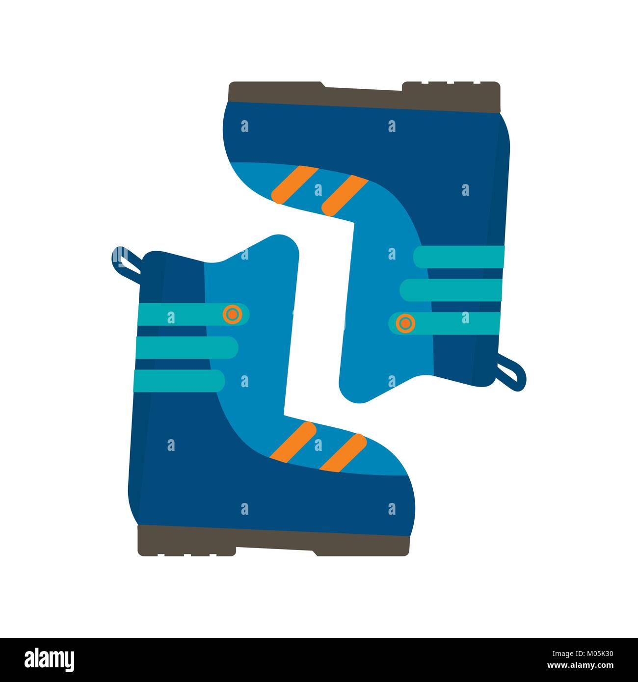 Winter sport icons of boot. Skiing and snowboarding sportwear isolated ...