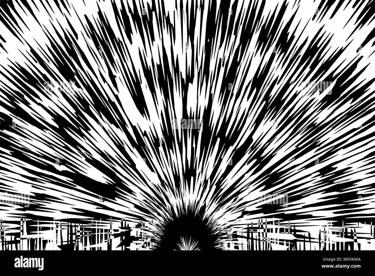 Explosion - abstract black and white vector pattern Stock Vector Image ...