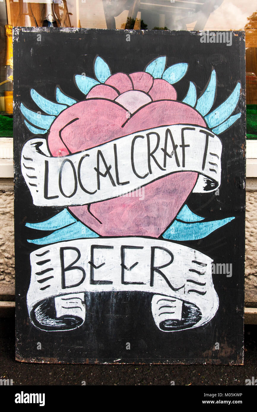 Local Craft Beer Sign Stock Photo