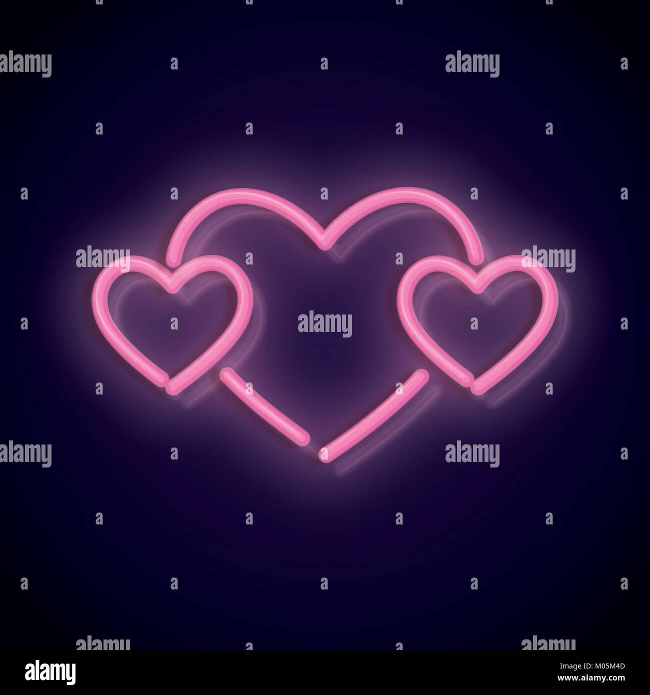 Pink neon valentine's love heart Stock Vector Image & Art - Alamy