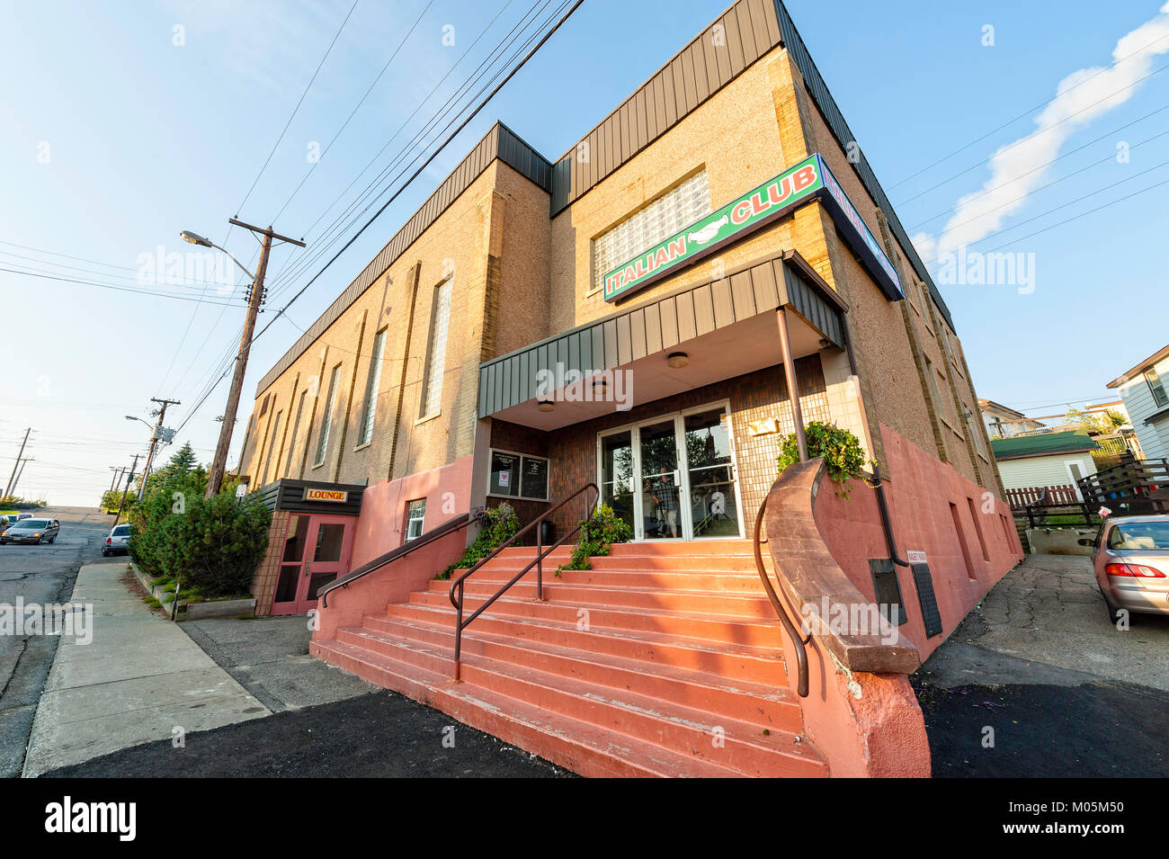 The Italian Club in Little Italy, Copper Cliff, Ontario Stock Photo Alamy