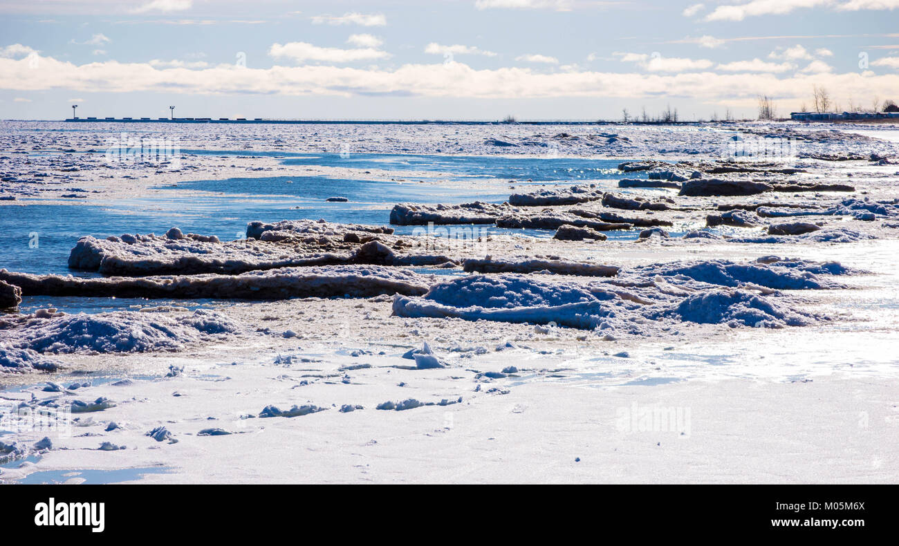 Ice formations on Lake Huron Stock Photo Alamy