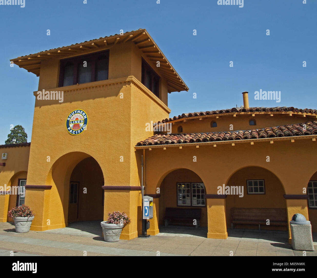 Burlingame train station, California, USA Stock Photo Alamy