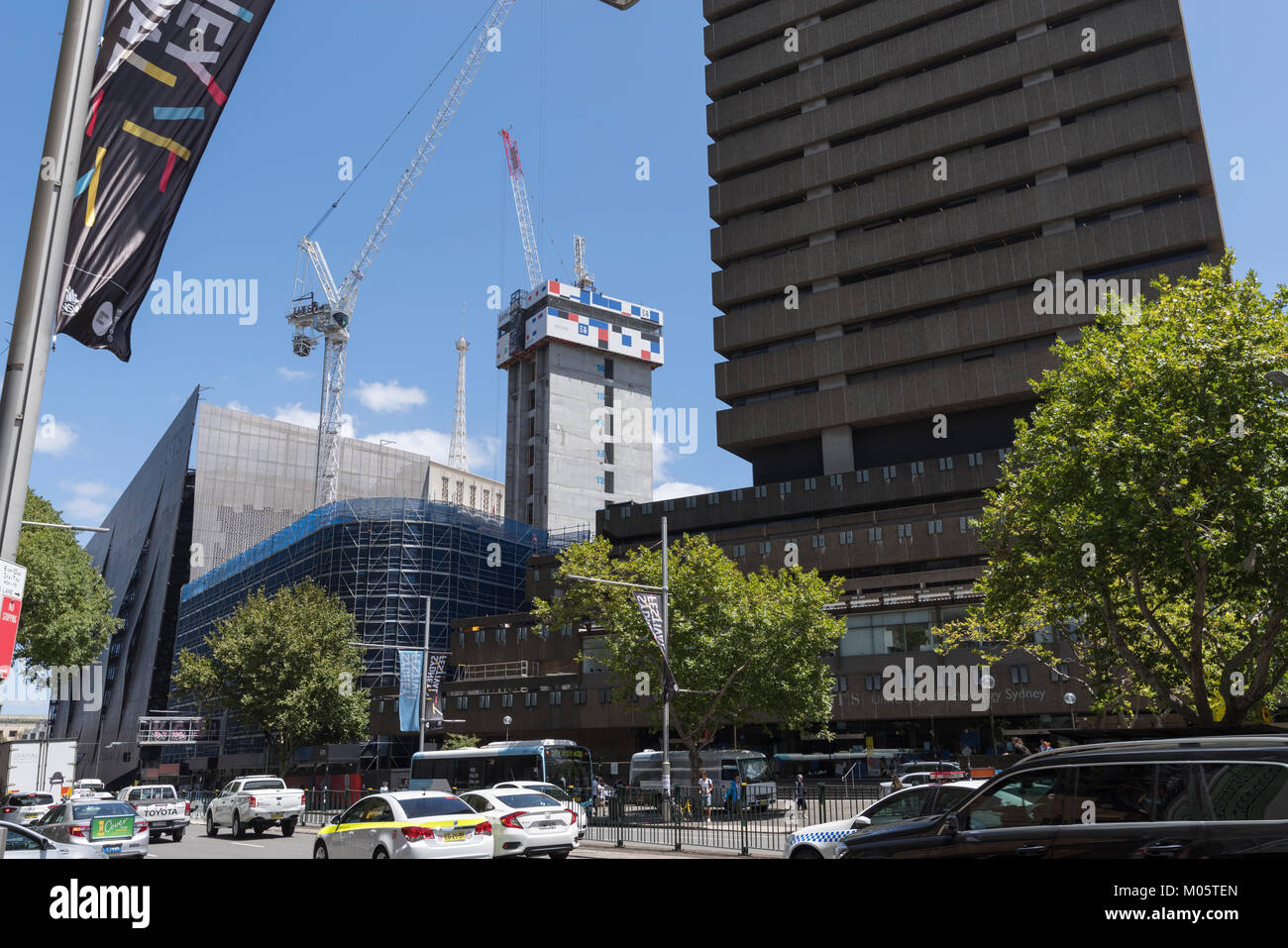 Construction at UTS at Broadway campus, Sydney Stock Photo