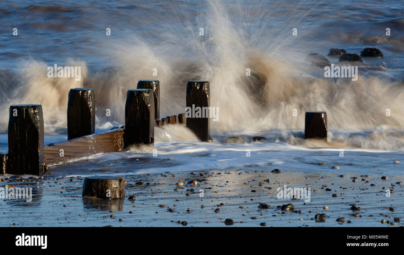 Breaking waves in slow motion - artistic effect Stock Photo