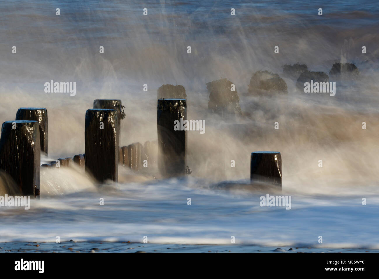 Breaking waves in slow motion - artistic effect Stock Photo