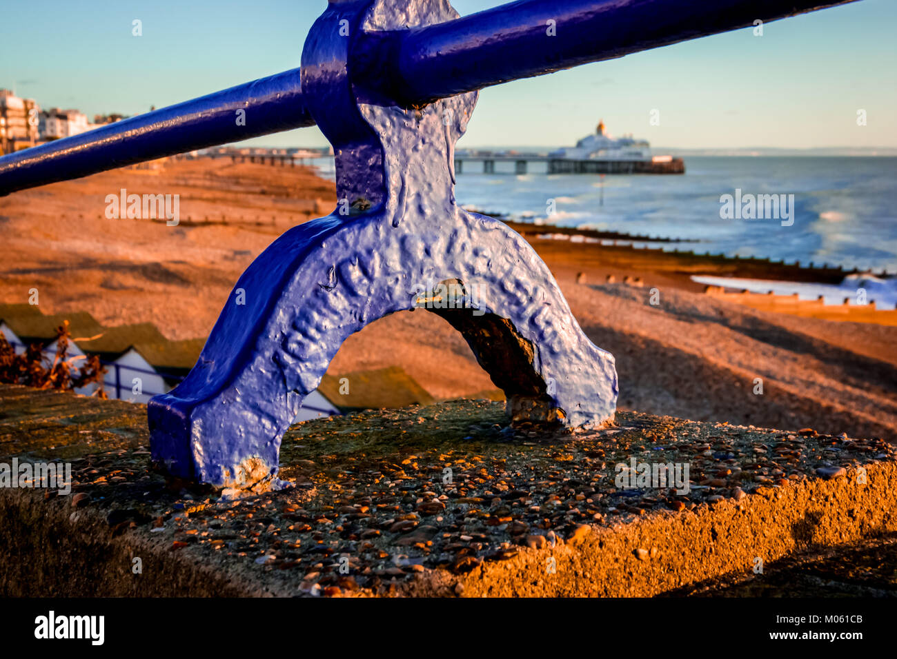 Wrought Iron handrail on coastal pathway Stock Photo Alamy