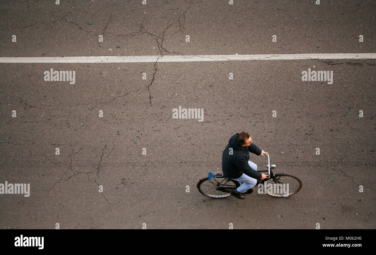 man on bicycle Stock Photo