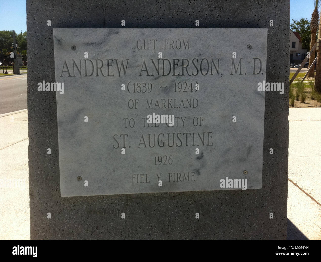 Bridge of Lions statue nameplate Stock Photo Alamy