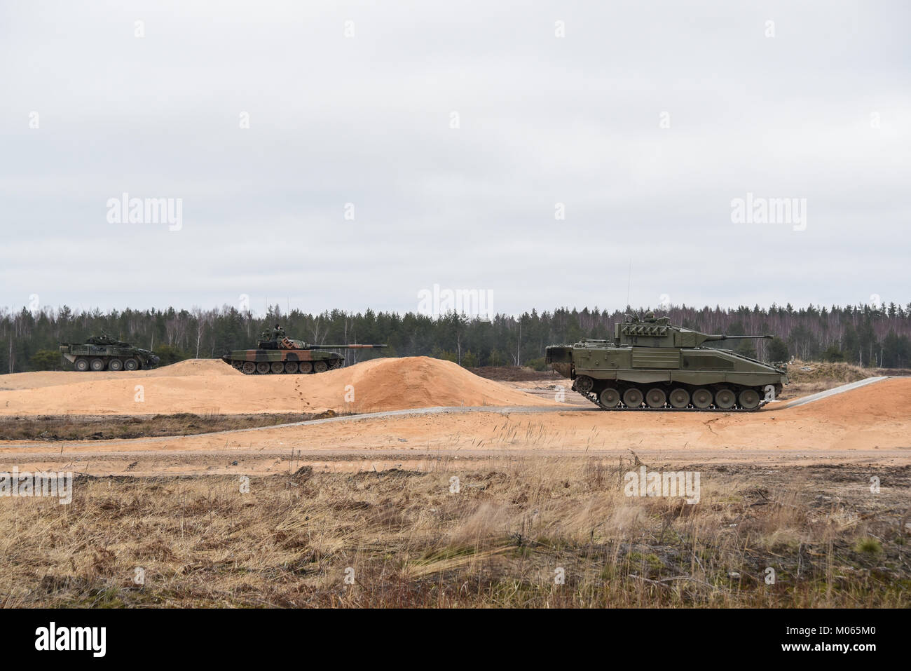 From left to right Canadian, Polish and Spanish soldiers and their