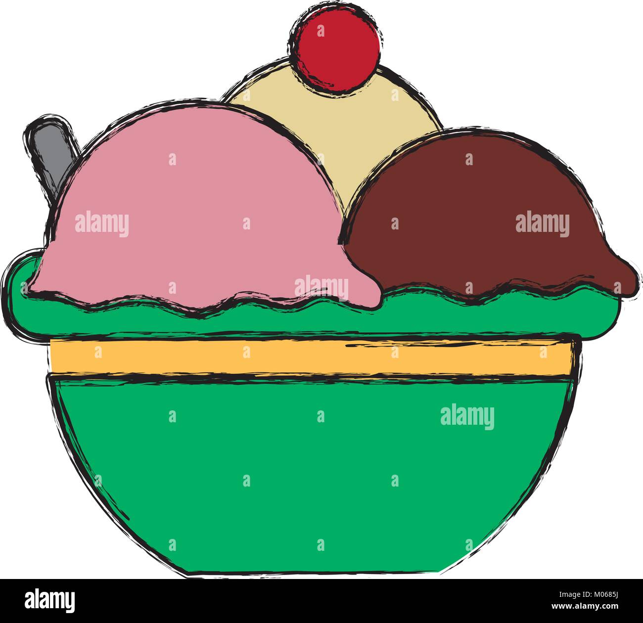Ice cream bowl Stock Vector Image & Art - Alamy