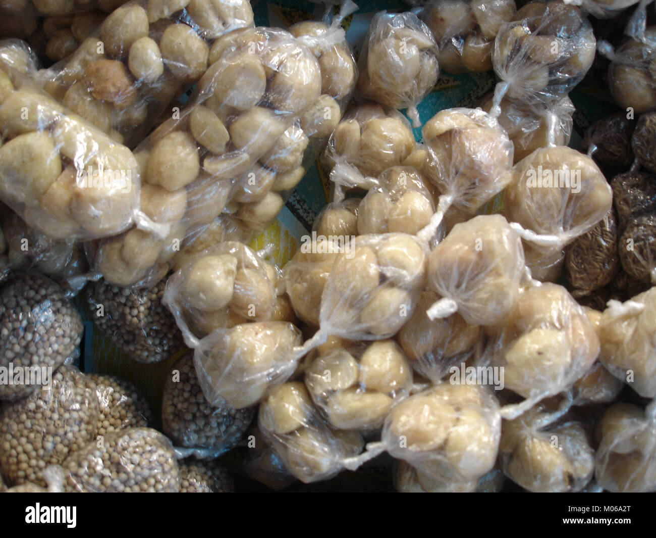 Candlenuts (Aleurites moluccana) marketed Stock Photo