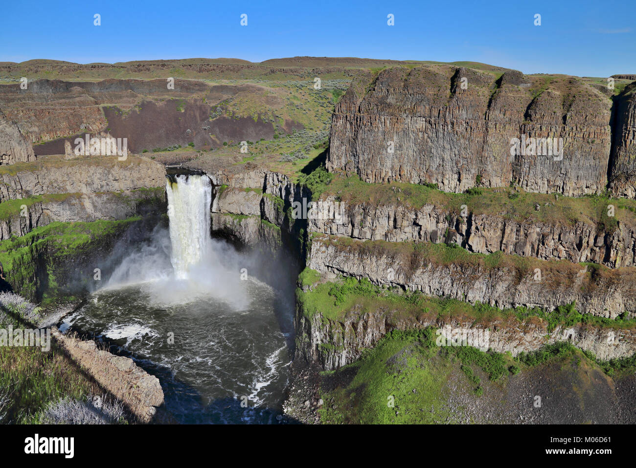 Palouse Falls with spring run-off. Stock Photo