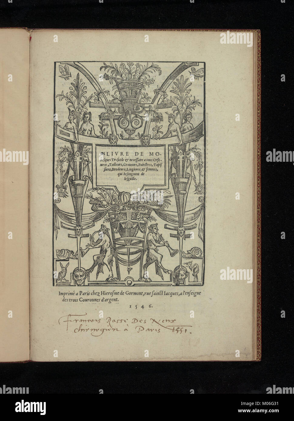 Livre de Moresques, title page (recto) MET DP345185 Stock Photo - Alamy