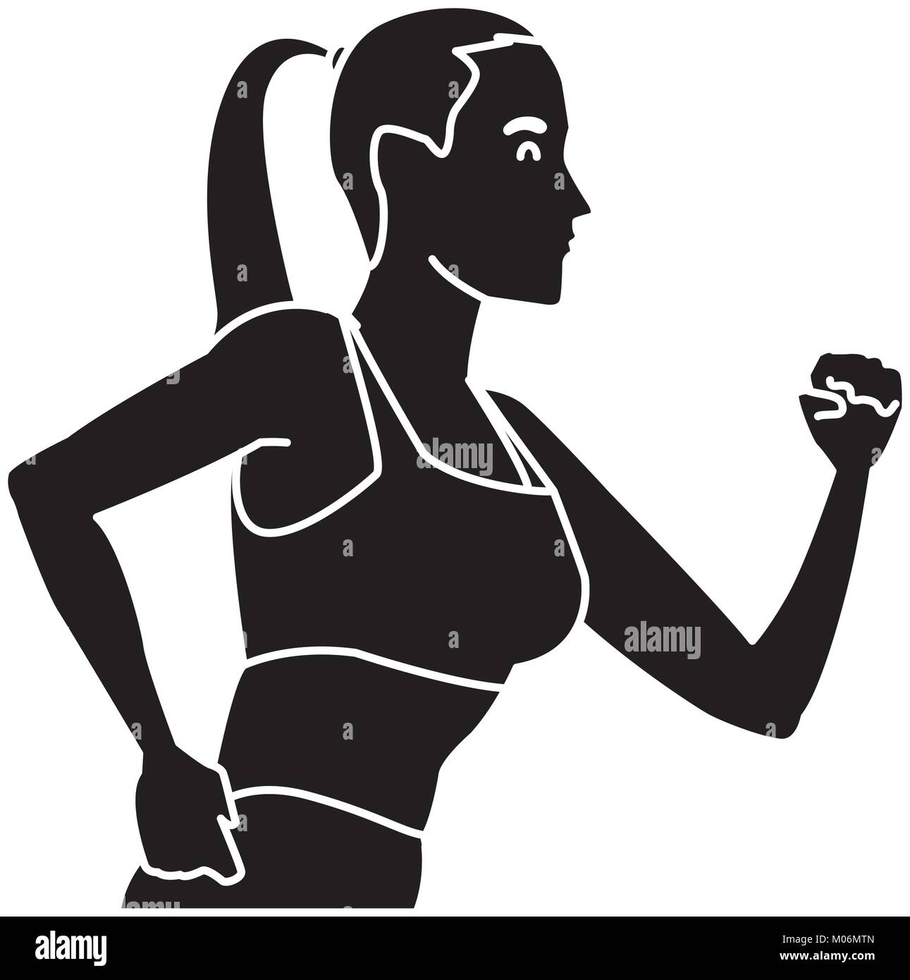 Fitness woman running Stock Vector Image & Art - Alamy