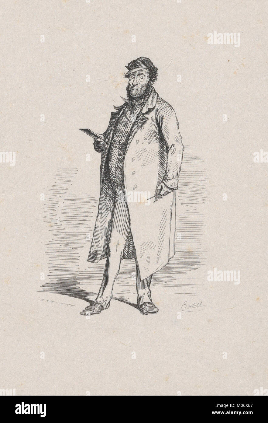 This artwork features a man holding a notebook, captured in a pose that ...