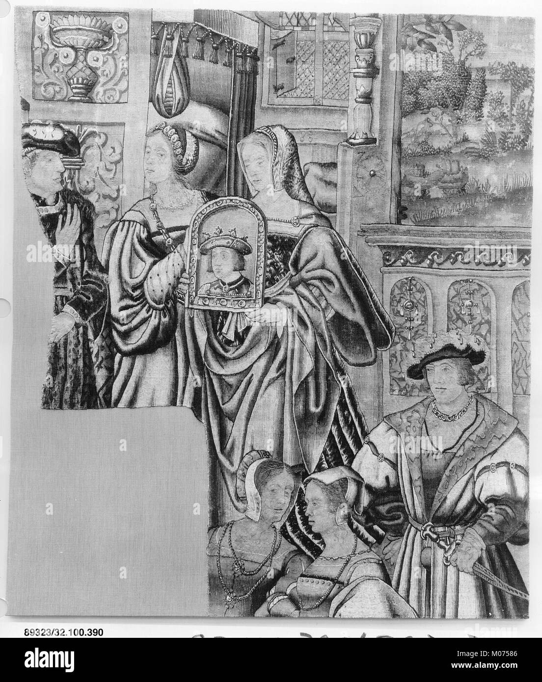 This interior scene illustrates historical domestic life and ceremonial ...