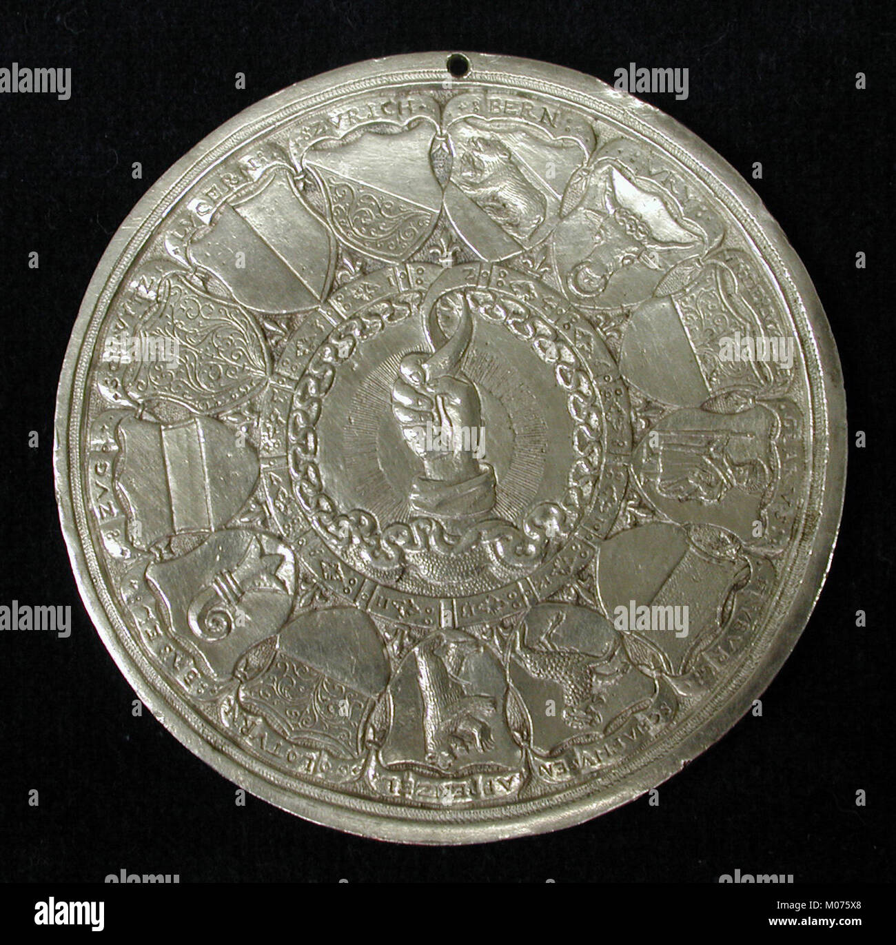 Medal Issued by the Swiss Cantons on the Birth of Princess Claude of France MET SF2005 18 obverse Stock Photo
