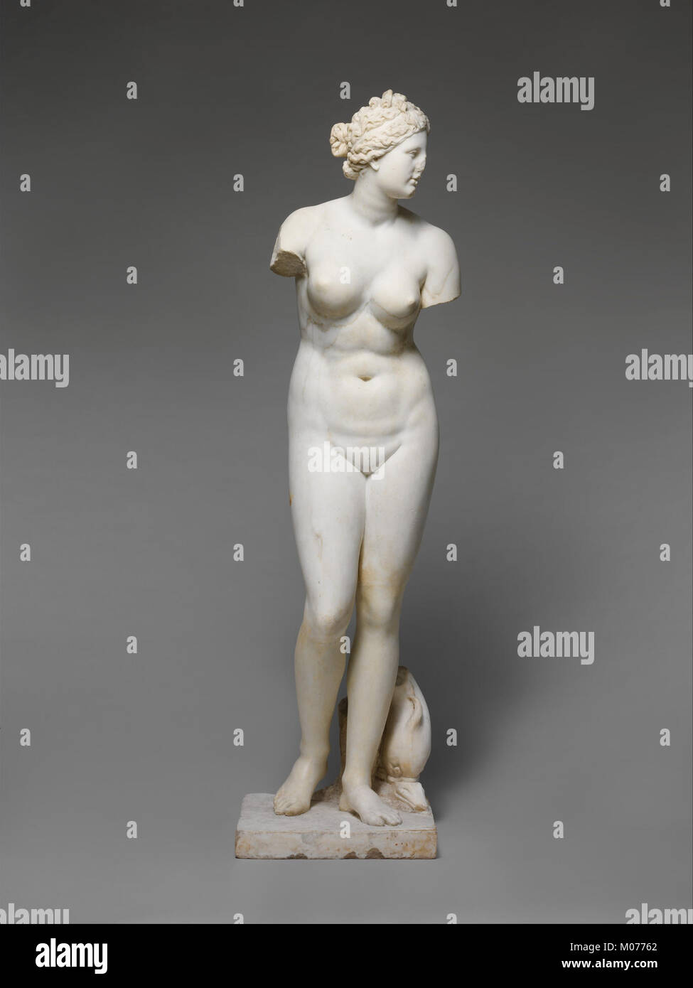 This classical marble statue of Aphrodite represents the Greek goddess ...