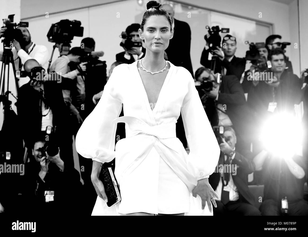 Bianca Balti attends the Opening ceremony and Downsizing Premiere