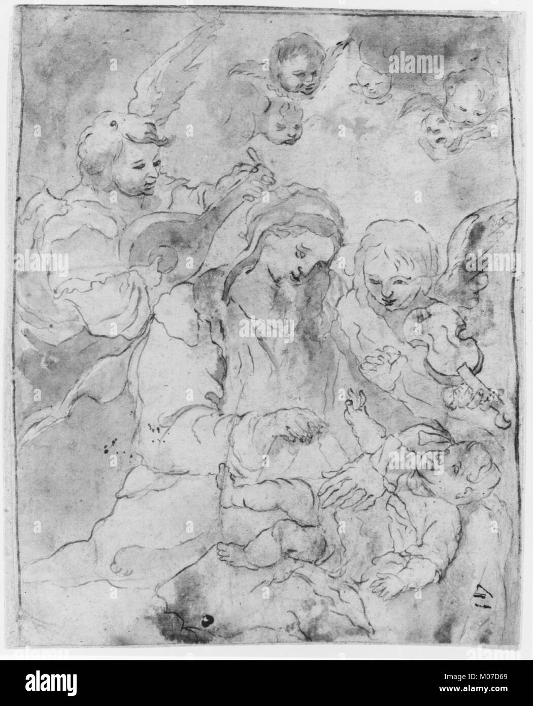 Madonna and Child with Angels Playing Lute and Viola da Braccio MET 263063 56.235.11 Stock Photo