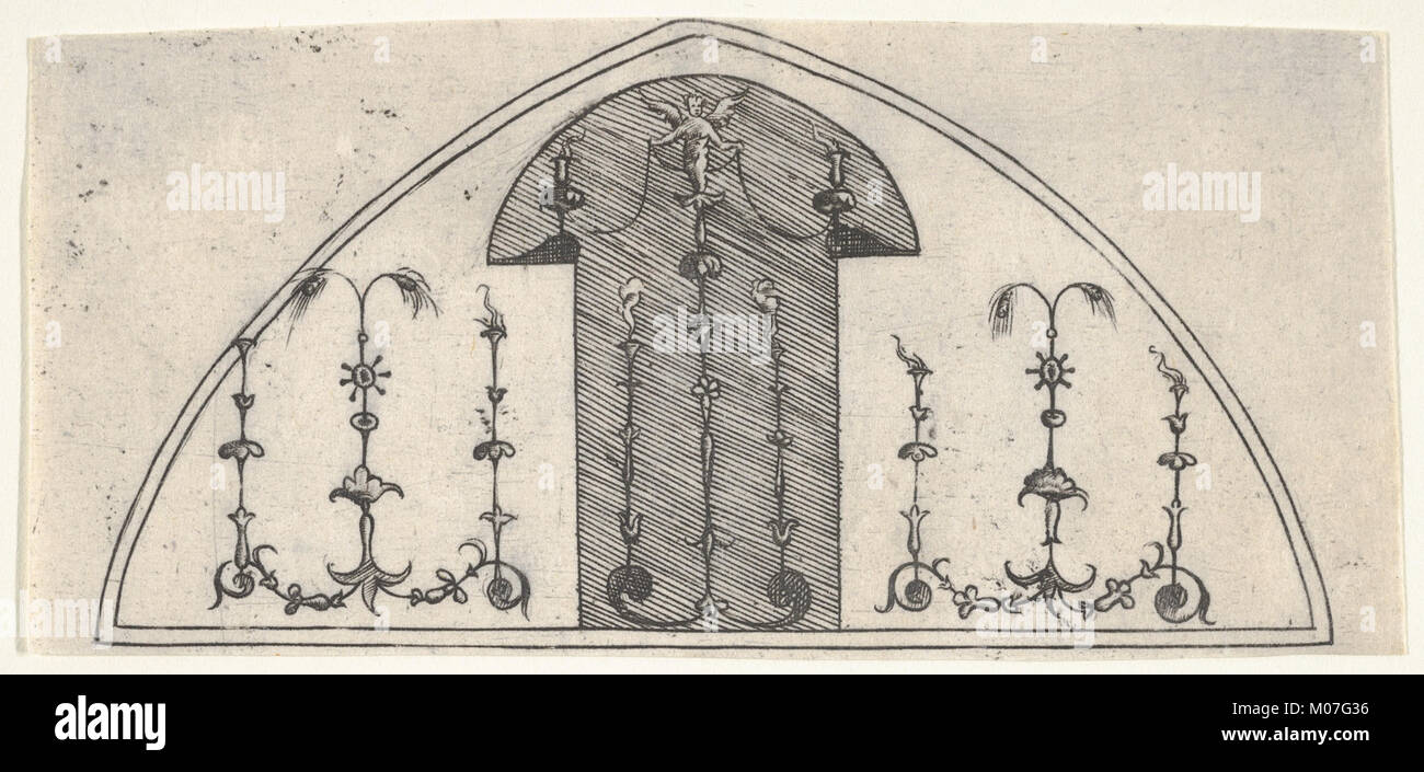 Lancetshaped panel of grotesque decoration MET DP832533 Stock Photo