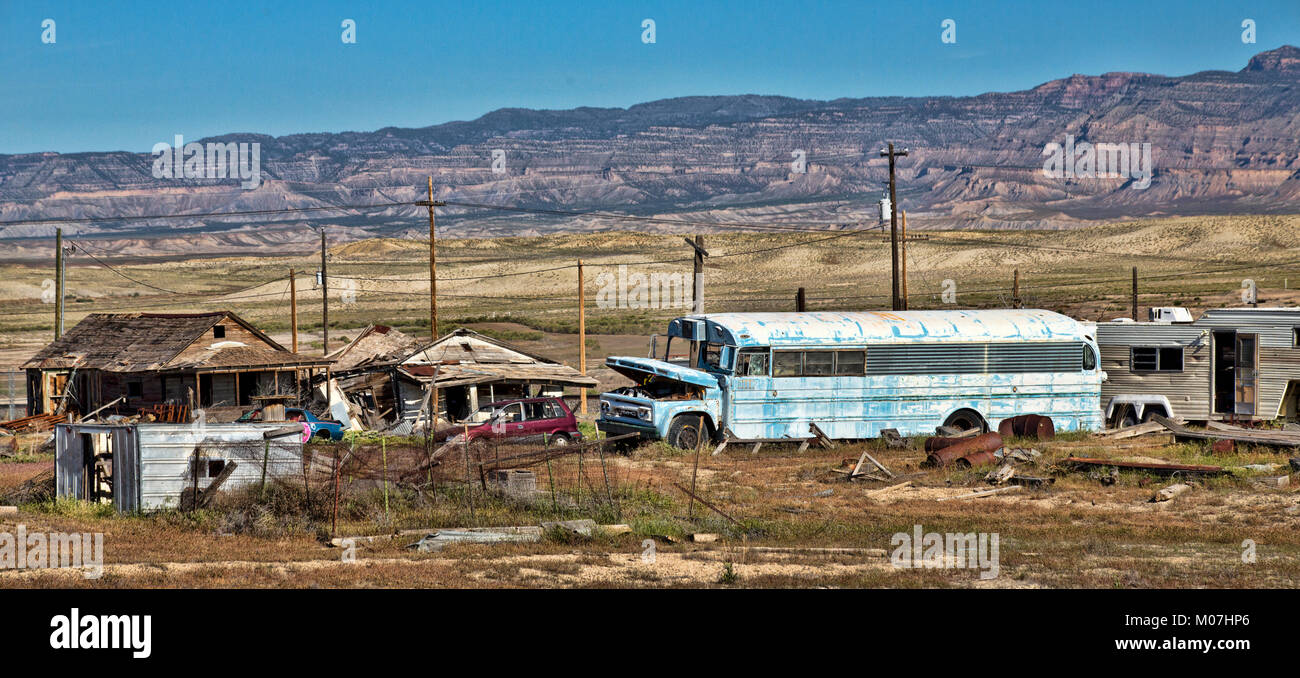 Vehicle junkyard in Utah Stock Photo Alamy