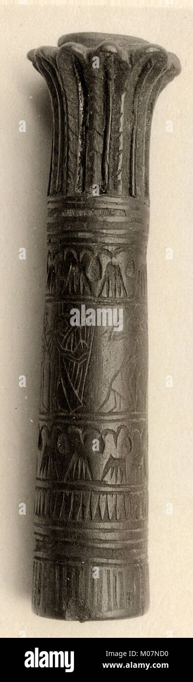 An ancient kohl tube used for storing cosmetics, illustrating ...