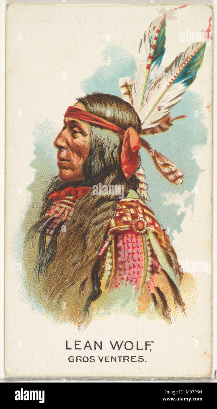 Lean Wolf, Gros Ventres, from the American Indian Chiefs series (N2) for Allen & Ginter Cigarettes Brands MET DP828036 Stock Photo