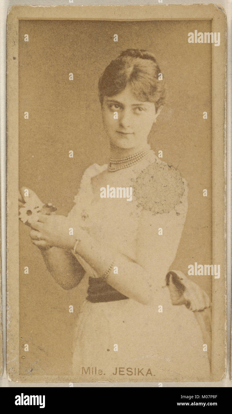 Mlle. Jesika, from the Actors and Actresses series (N45, Type 8) for Virginia Brights Cigarettes MET DP831687 Stock Photo