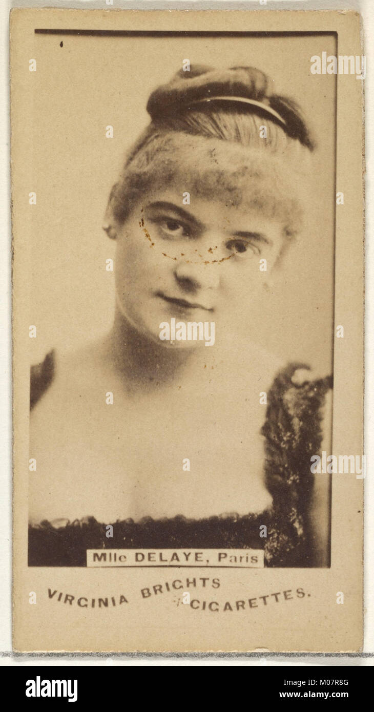 Mlle. Delaye, Paris, from the Actors and Actresses series (N45, Type 1) for Virginia Brights Cigarettes MET DP829421 Stock Photo