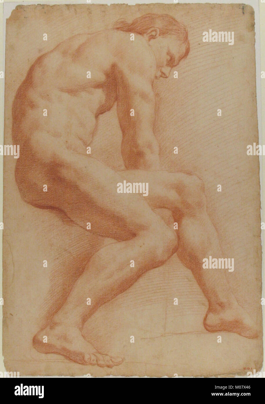 This life drawing depicts the human form realistically, demonstrating ...