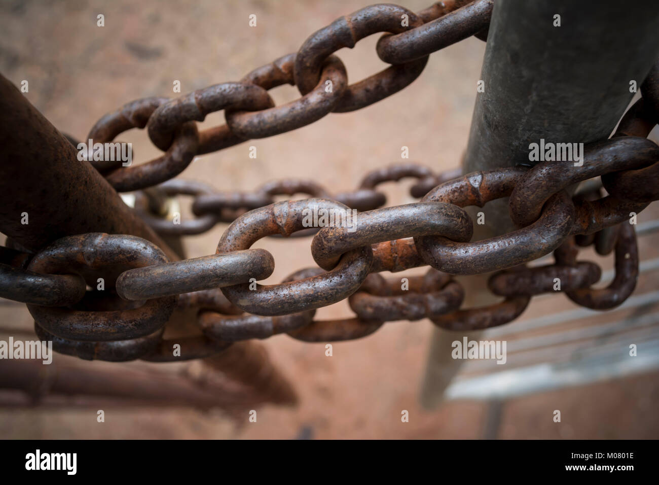 Heavy Cast Iron Chain with Rust. Stock Image - Image of river, oxidized:  216507005