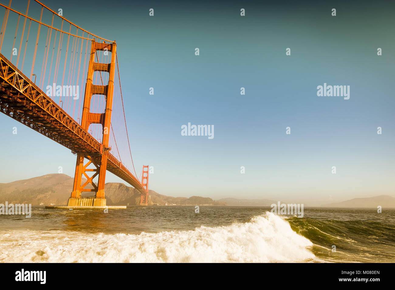 Golden Gate Bridge retro color processing Stock Photo