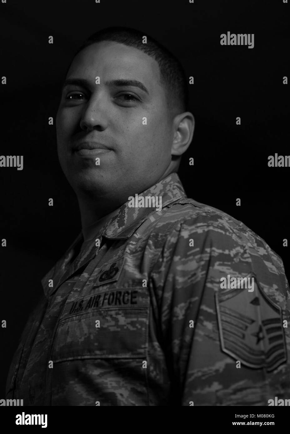 U.S. Air Force Master Sgt. Pablo Perez-Gonzalez, 33rd Operations Group first sergeant, poses for a portrait Jan. 8, 2018, at Eglin Air Force Base, Fla. (U.S. Air Force Stock Photo