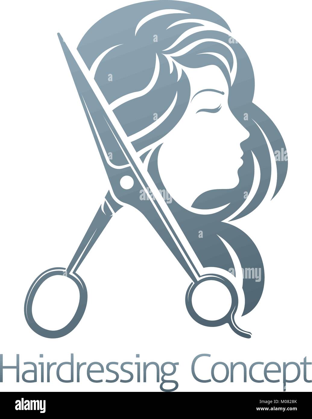 Hairdresser Hair Salon Scissors Woman Concept Stock Vector Art