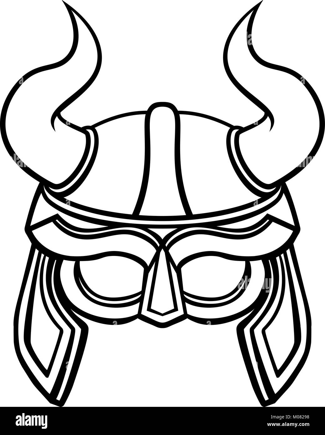 Viking Warrior Helmet Stock Vector