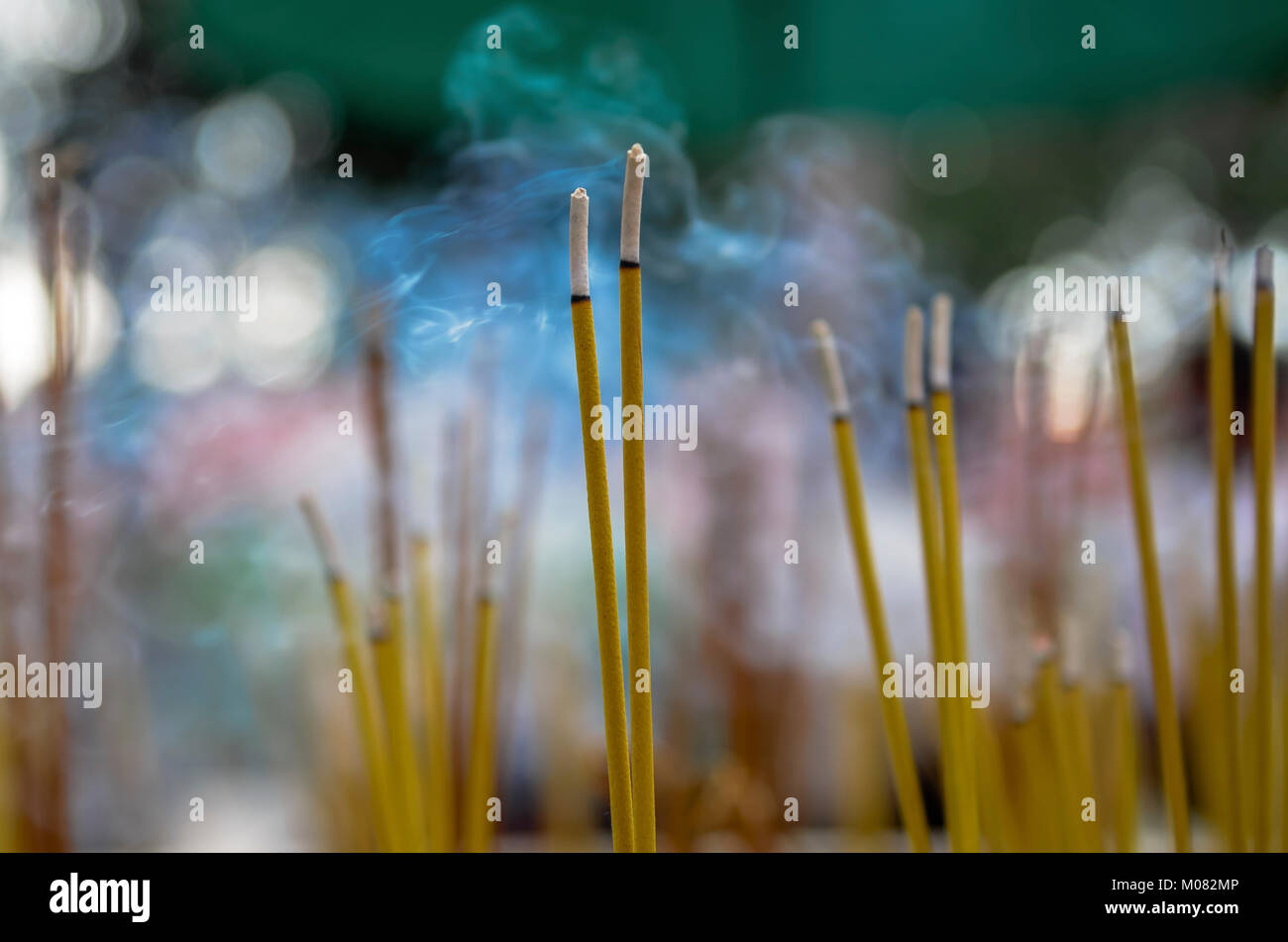 Incense Burning At Asian Temple In Cambodia High Resolution Stock ...