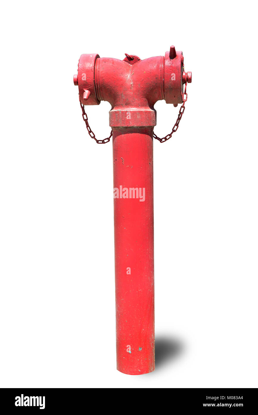 Red fire hydrant isolated on white background Stock Photo Alamy