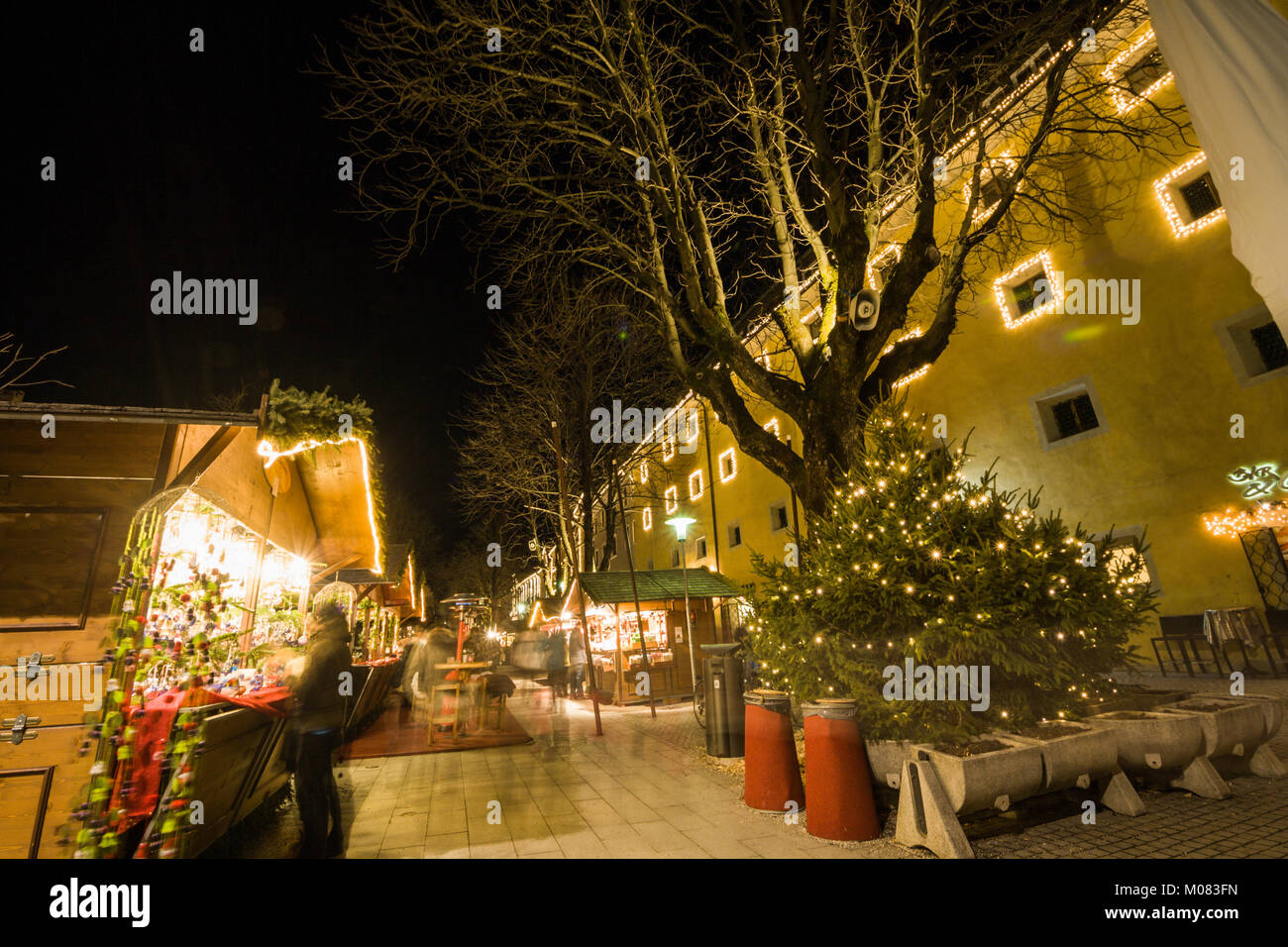 Christmas Market, Brunico, Bruneck, Bolzano, Trentino Alto Adige, Italy Stock Photo
