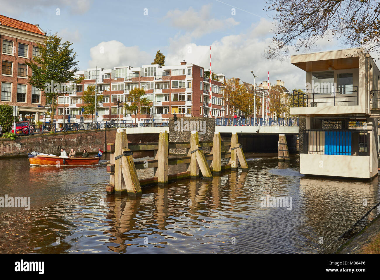 Hortusbrug a bascule bridge across Nieuwe Herengracht canal, Amsterdam, Netherlands Stock Photo