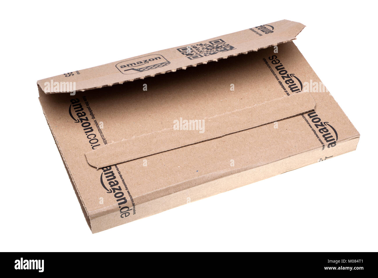 Amazon small packaging box opened Stock Photo Alamy
