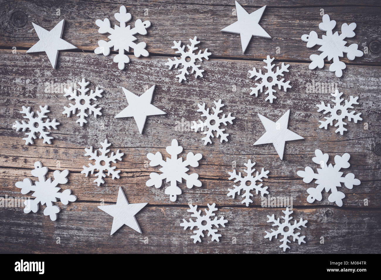 Decorative white snowflakes hi-res stock photography and images - Alamy