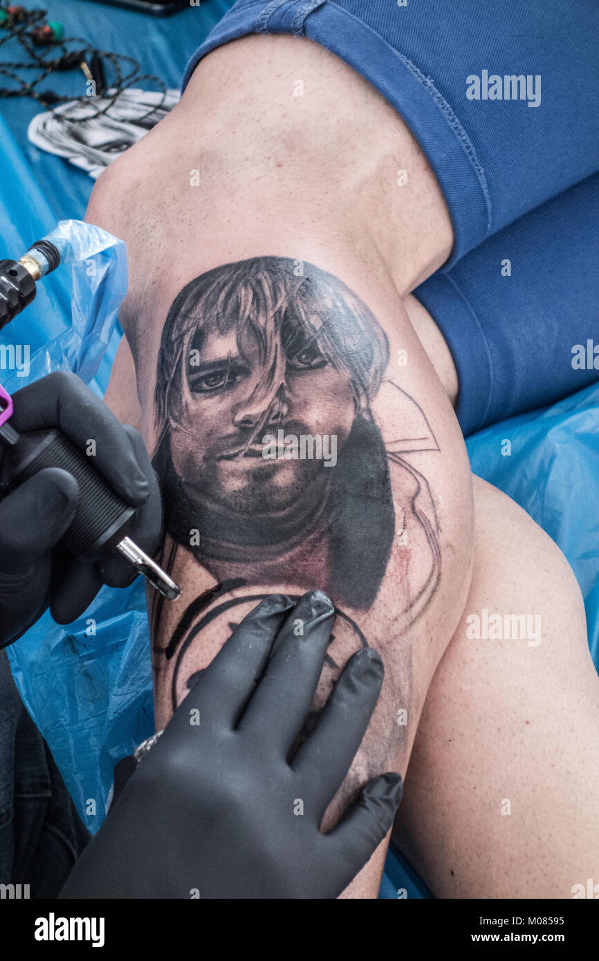 Kurt Cobain tattoo portrait by Nikko Hurtado  No 165
