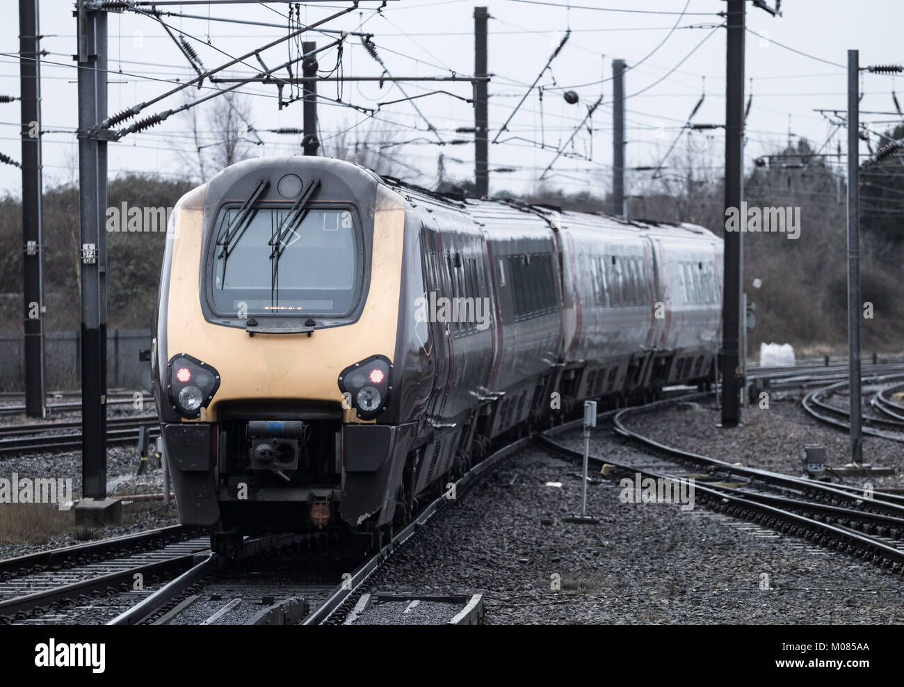 East Coast train at Darlington station. England. UK Stock Photo