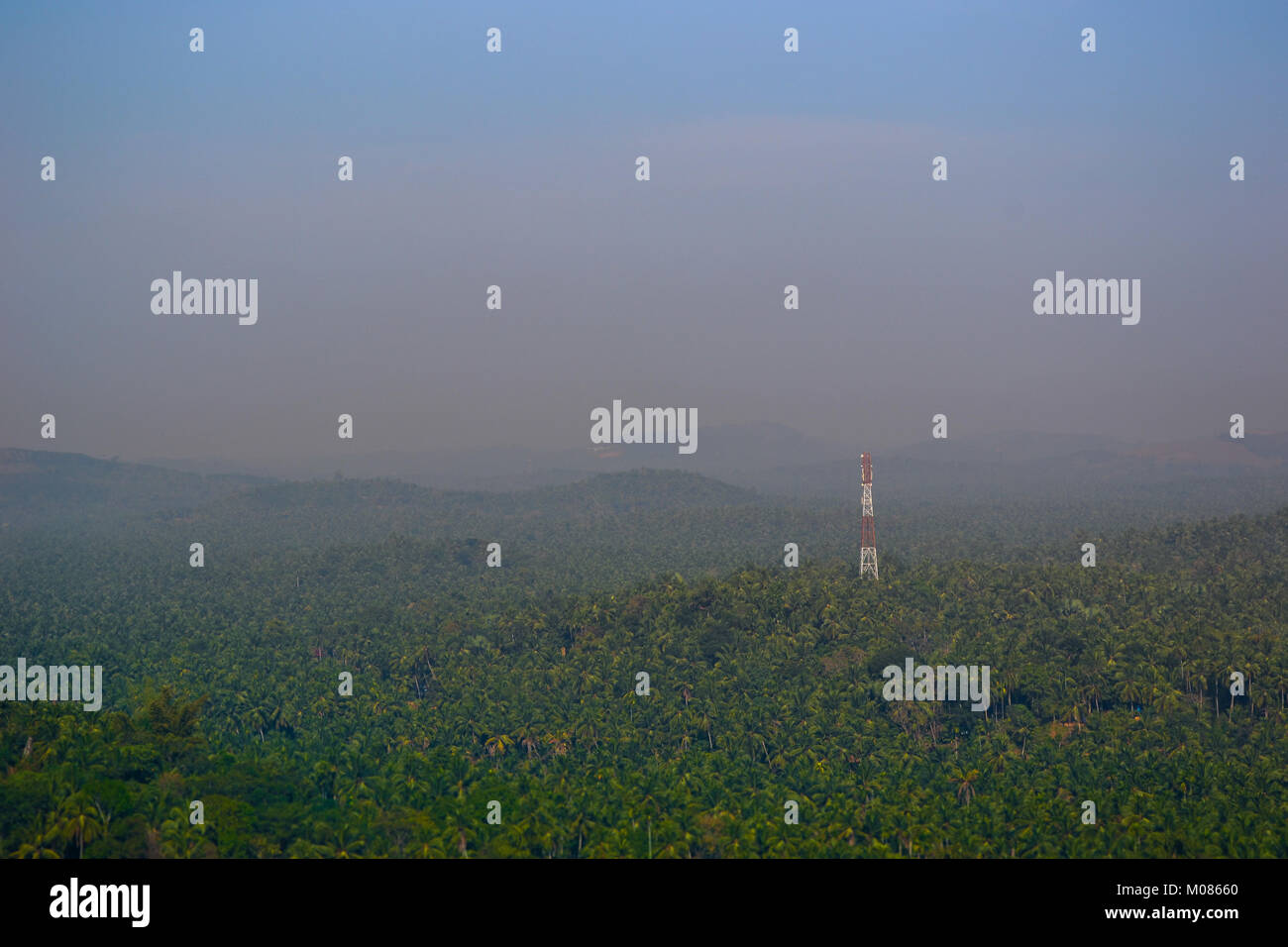 Mobile tower in a village Stock Photo