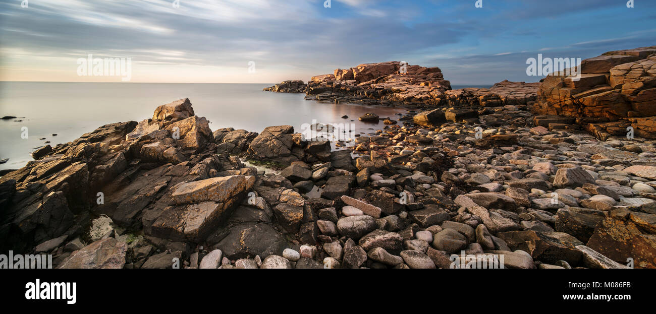 Panorama. Sea and the rocks at the beach at Hovs Hallar nature Stock Photo  - Alamy