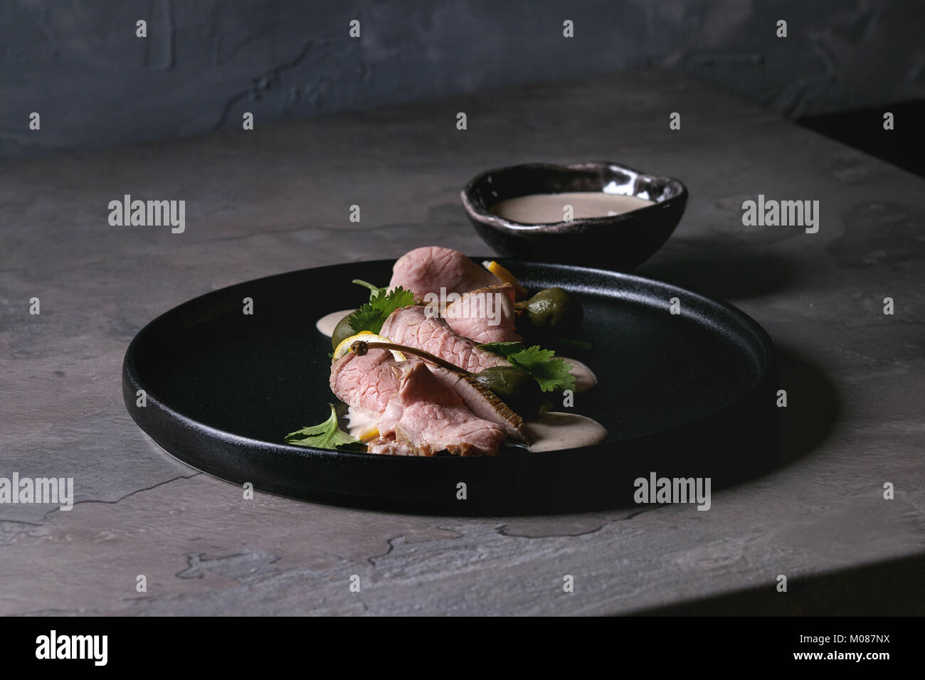 Veal with tuna sauce vitello tonnato Stock Photo Alamy