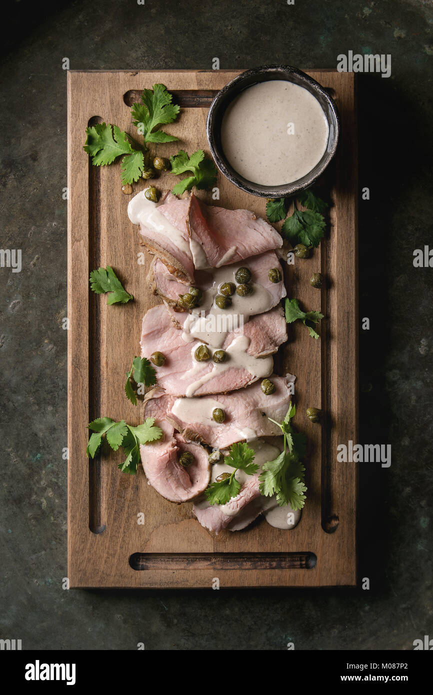 Veal with tuna sauce vitello tonnato Stock Photo Alamy