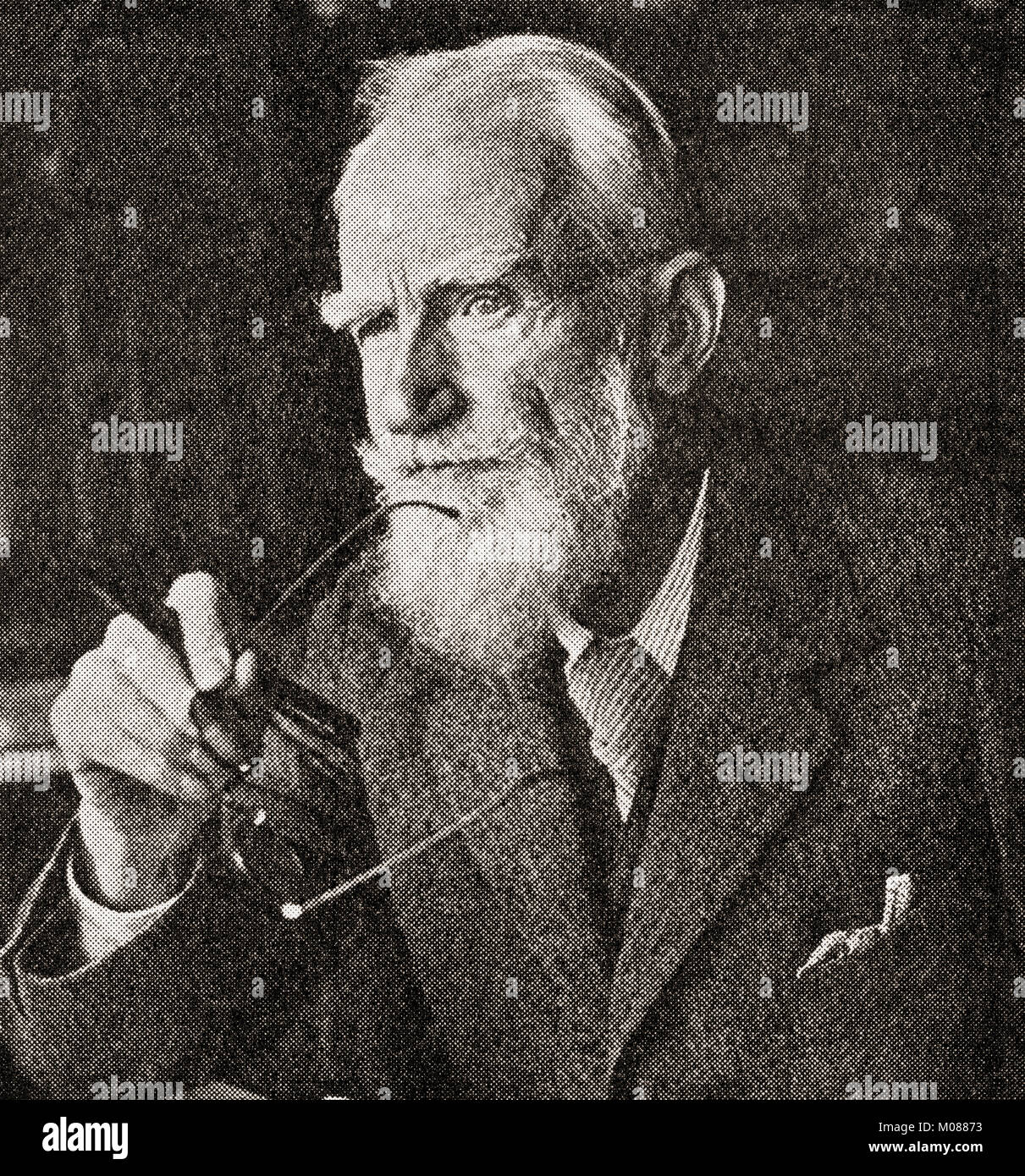 George Bernard Shaw,1856 –  1950, aka Bernard Shaw.  Irish playwright, critic, polemicist, and political activist.  From The Martyrs of Tolpuddle, published 1934. Stock Photo